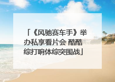 《风驰赛车手》举办私享看片会 酷酷综打响体综突围战