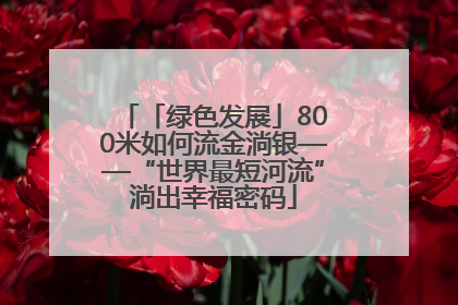 「绿色发展」800米如何流金淌银——“世界最短河流”淌出幸福密码