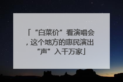 “白菜价”看演唱会，这个地方的惠民演出“声”入千万家