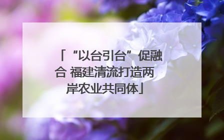 “以台引台”促融合 福建清流打造两岸农业共同体