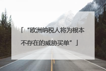 “欧洲纳税人将为根本不存在的威胁买单”