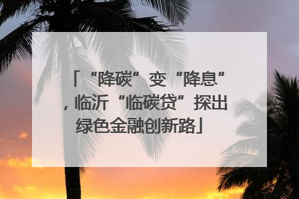 “降碳”变“降息”，临沂“临碳贷”探出绿色金融创新路