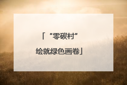 “零碳村” 绘就绿色画卷