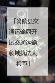 炎陵县交通运输局开展交通运输领域执法大检查