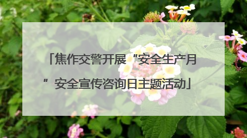 焦作交警开展“安全生产月”安全宣传咨询日主题活动