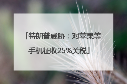 特朗普威胁：对苹果等手机征收25%关税