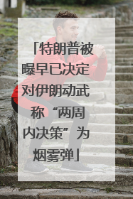 特朗普被曝早已决定对伊朗动武 称“两周内决策”为烟雾弹