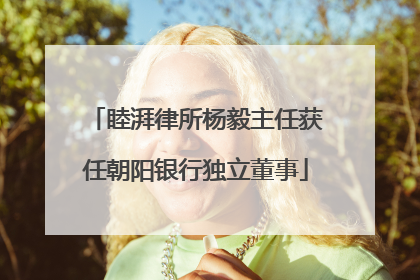 睦湃律所杨毅主任获任朝阳银行独立董事