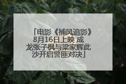 电影《捕风追影》8月16日上映 成龙张子枫与梁家辉此沙开启警匪对决