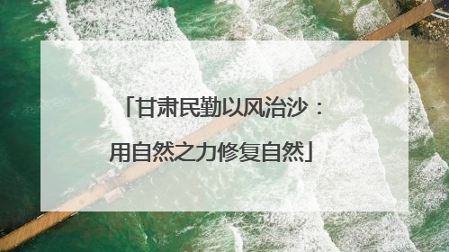 甘肃民勤以风治沙：用自然之力修复自然