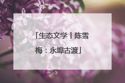 生态文学丨陈雪梅：永埠古渡