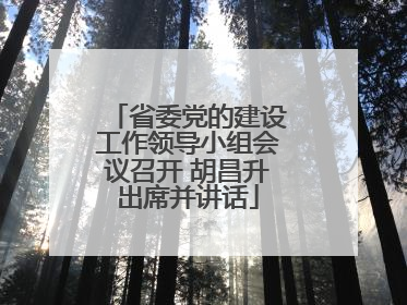 省委党的建设工作领导小组会议召开 胡昌升出席并讲话