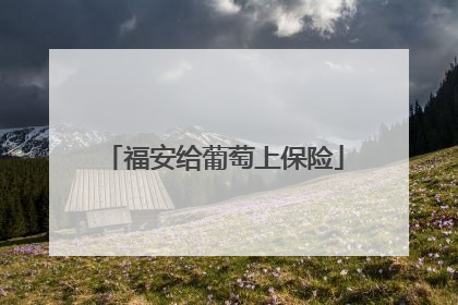 福安给葡萄上保险
