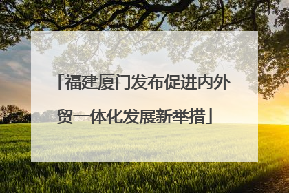 福建厦门发布促进内外贸一体化发展新举措