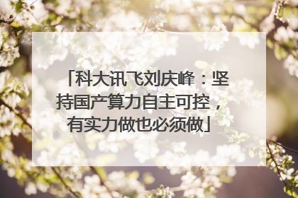 科大讯飞刘庆峰：坚持国产算力自主可控，有实力做也必须做