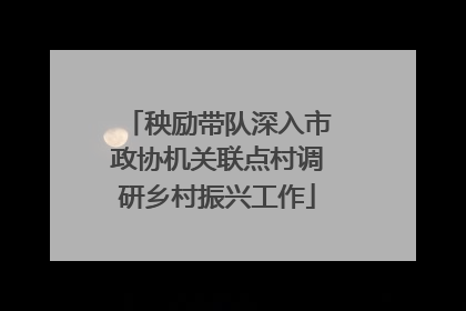 秧励带队深入市政协机关联点村调研乡村振兴工作
