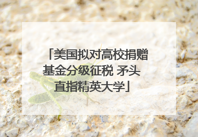 美国拟对高校捐赠基金分级征税 矛头直指精英大学