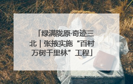 绿满陇原·奇迹三北｜张掖实施“百村万树千里林”工程