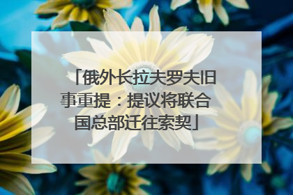 俄外长拉夫罗夫旧事重提：提议将联合国总部迁往索契