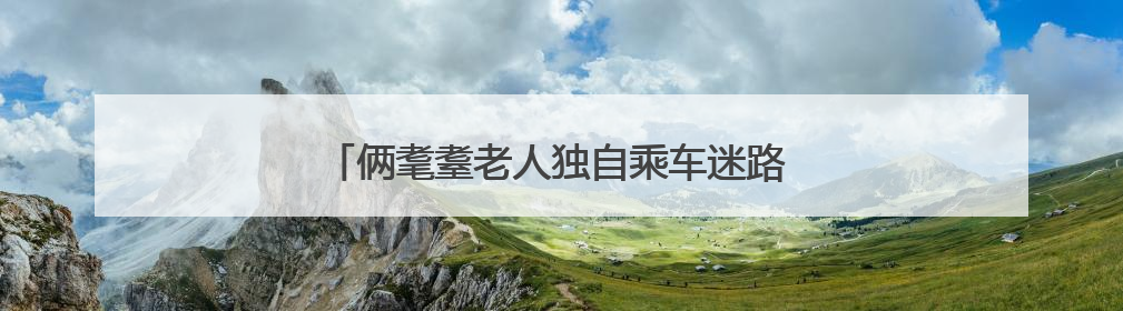 俩耄耋老人独自乘车迷路 济南公交人暖心助其回家