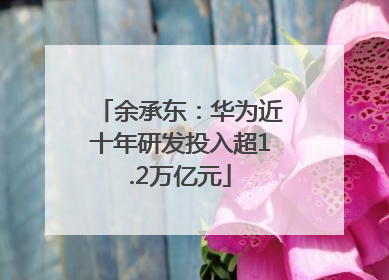 余承东：华为近十年研发投入超1.2万亿元