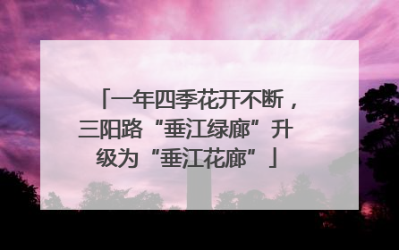 一年四季花开不断，三阳路“垂江绿廊”升级为“垂江花廊”