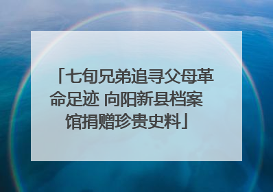 七旬兄弟追寻父母革命足迹 向阳新县档案馆捐赠珍贵史料