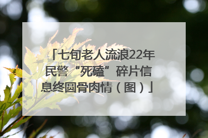 七旬老人流浪22年 民警“死磕”碎片信息终圆骨肉情（图）