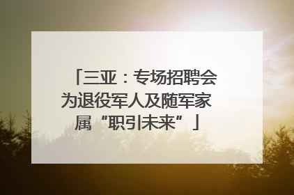 三亚：专场招聘会为退役军人及随军家属“职引未来”