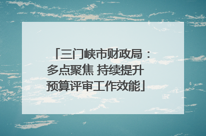三门峡市财政局：多点聚焦 持续提升预算评审工作效能