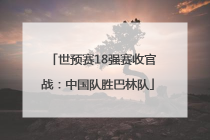 世预赛18强赛收官战：中国队胜巴林队