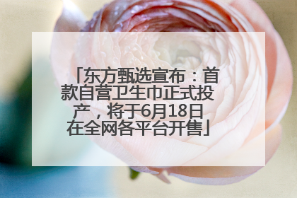东方甄选宣布：首款自营卫生巾正式投产，将于6月18日在全网各平台开售