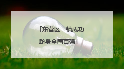 东营区一镇成功跻身全国百强