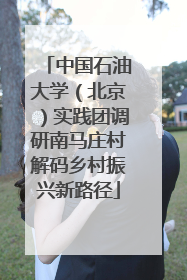 中国石油大学（北京）实践团调研南马庄村解码乡村振兴新路径