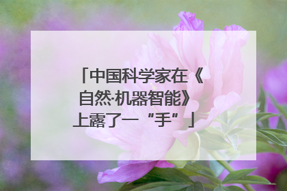 中国科学家在《自然·机器智能》上露了一“手”