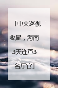 中央巡视收尾，海南3天连查3名厅官
