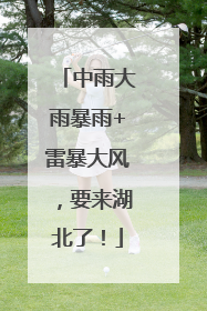 中雨大雨暴雨+雷暴大风，要来湖北了！