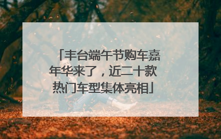 丰台端午节购车嘉年华来了，近二十款热门车型集体亮相