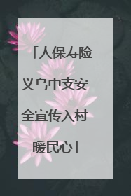 人保寿险义乌中支安全宣传入村暖民心