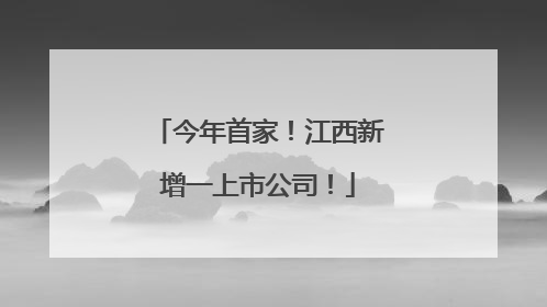 今年首家！江西新增一上市公司！