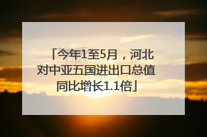 今年1至5月，河北对中亚五国进出口总值同比增长1.1倍
