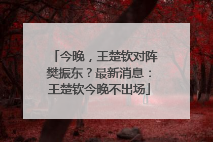 今晚，王楚钦对阵樊振东？最新消息：王楚钦今晚不出场