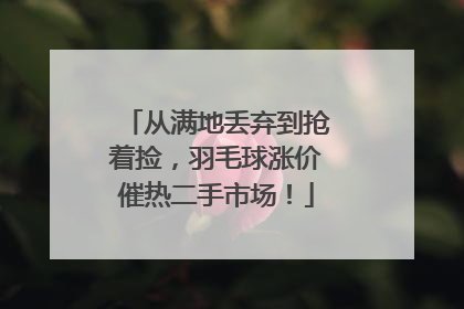 从满地丢弃到抢着捡，羽毛球涨价催热二手市场！