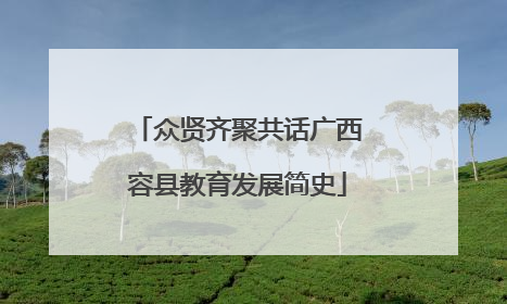 众贤齐聚共话广西容县教育发展简史