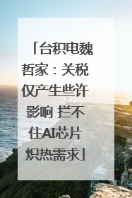 台积电魏哲家：关税仅产生些许影响 拦不住AI芯片炽热需求