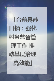 台前县孙口镇：强化村务监督管理工作 推动基层治理高效能