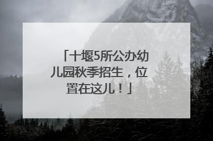 十堰5所公办幼儿园秋季招生，位置在这儿！