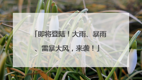 即将登陆！大雨、暴雨、雷暴大风，来袭！