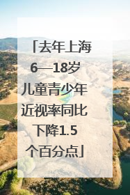 去年上海6—18岁儿童青少年近视率同比下降1.5个百分点