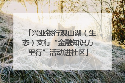 兴业银行观山湖（生态）支行“金融知识万里行”活动进社区